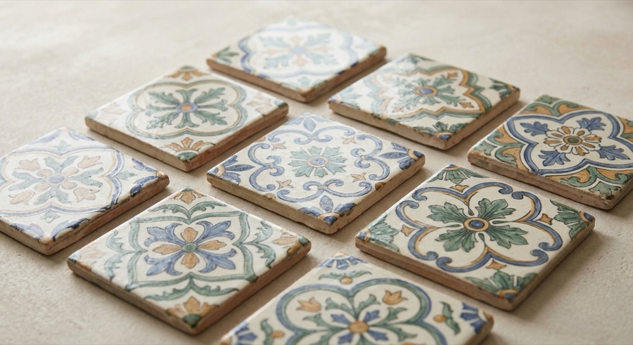 Hand-painted decorative tiles