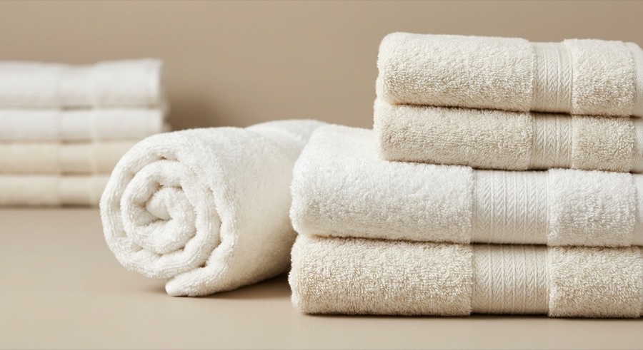 Combed cotton bath towels
