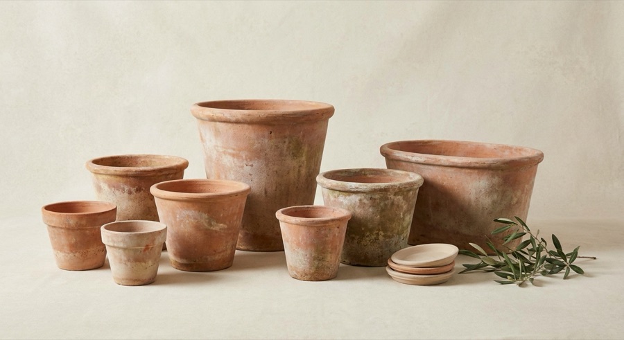 Terracotta garden planters