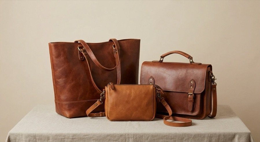 Leather handbags