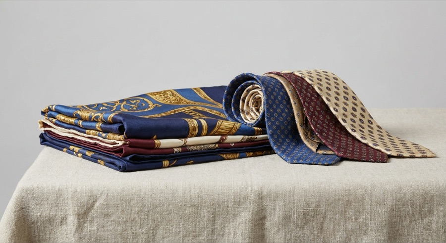 Silk scarves and ties