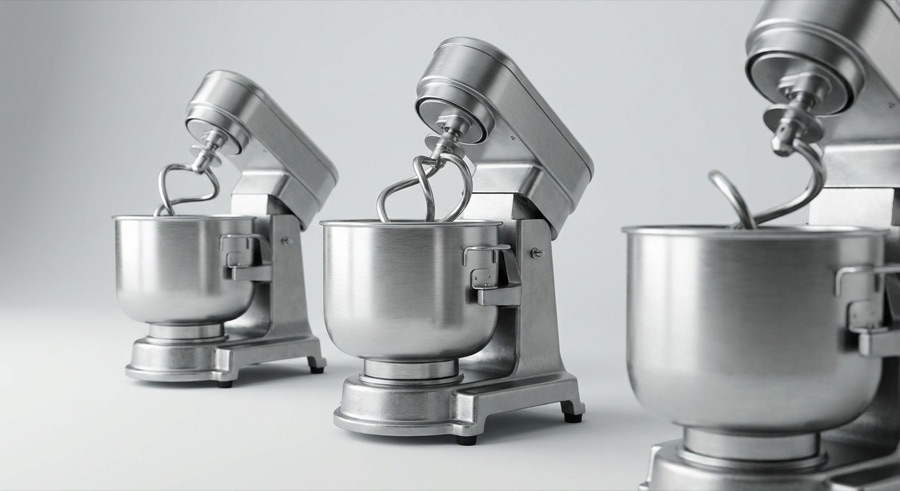 Industrial dough mixers