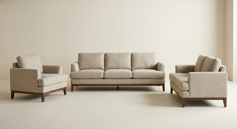Upholstered sofas and armchairs