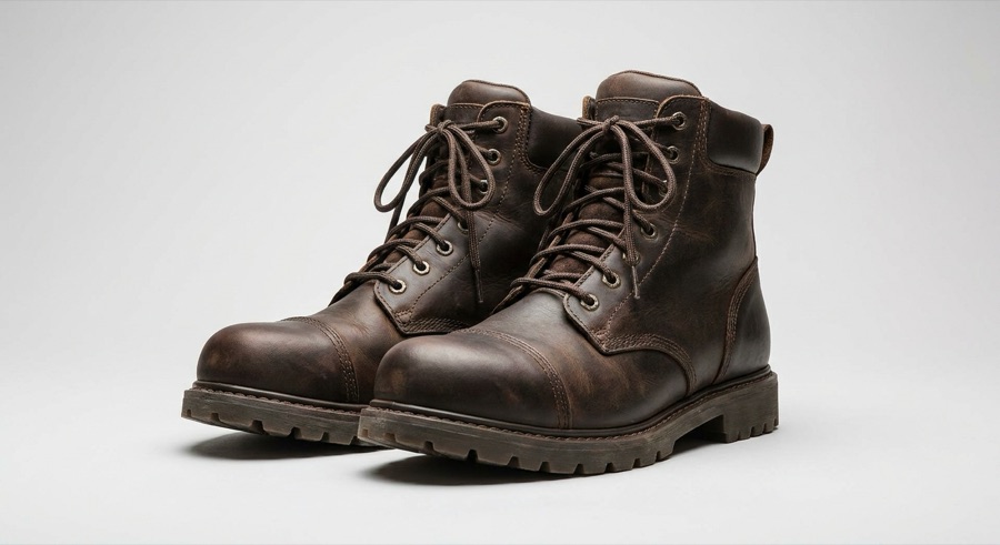Steel toe safety boots