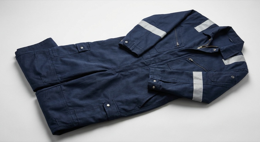 Flame-retardant work coveralls